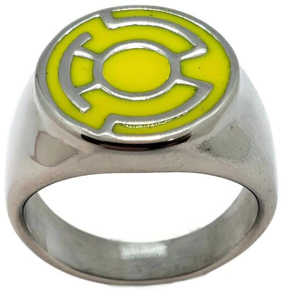 Yellow Lantern Ring made from Stainless Steel Fear Sinestro Corps Sizes 5-16