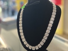 Silver Tone Pavé 925 SILVER VVS MOISSANITE 22 INCH