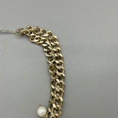 Necklace Gold Tone Pearl Beaded Rhinestone Bib Chunky Statement Womens Jewelry