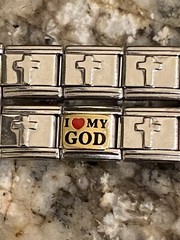 9mm & 18mm It’s Me Again Lord / Crosses Italian Charm Bracelet New