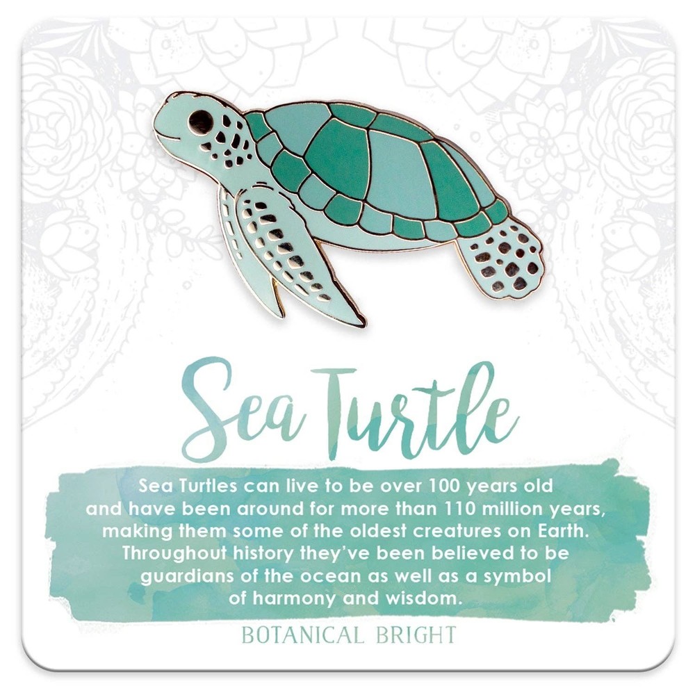 Sea Turtle Enamel Pin – Gold Plated Nature Jewelry – Beach & Ocean Animal Brooch