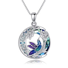 Hummingbird Necklace for Women Sterling Silver Crystal Pendant Necklace