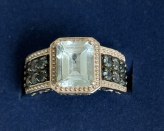 BEAUTIFUL STERLING SILVER 925 BLUE TOPAZ THAILAND RING SIZE 8 EXCELLENT
