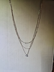 Silver Women 3 Three Layered Choker Pendnat Necklace Fashion Jewelry – Party