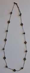 Lia Sophia Crystal Station Necklace Rhinestone Beads Cable Chain Lobster Clasp