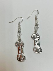 Yarn Charm knitting or crocheting Earrings, FREE SHIPPING