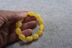 2489A Natural Baltic Amber Bracelet Gift Free Hand Matte Olive Shape Women