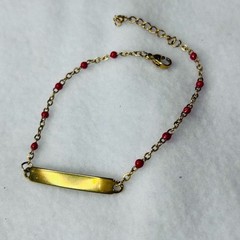 Gold and Red Beaded Women’s Bracelet