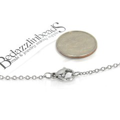 5 Dainty Surgical 304 Grade Stainless Steel Silver 1.5mm Thin Chain Necklaces