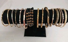 Lot of 14 Bangle Bracelets Various Styles (#566)
