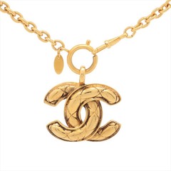 Chanel Coco Mark Matelasse 3859 Necklace GP Gold