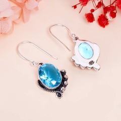 Blue Topaz 925 Sterling Silver Earring V736-E1415-27