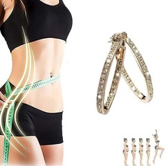 GOLD Lymphatic Activity Hoop Earrings, Lymphatic Drainage Slimming Hoop Earrings