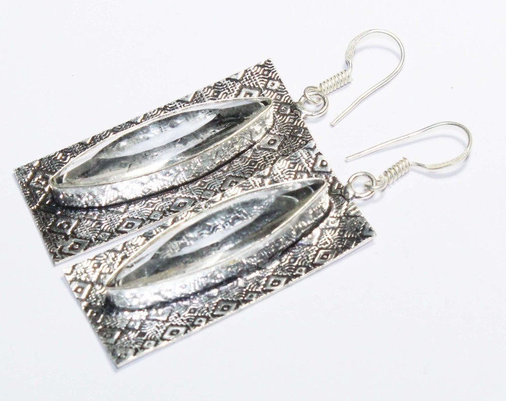 Crystal Marquise Shape Gemstone Handmade Earring Jewelry Earring Size 2 Inches