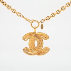 Chanel Coco Mark Matelasse Necklace GP Gold