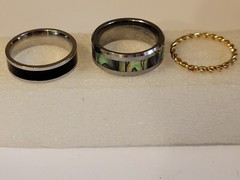 Three Ring Lot (1 Tungsten + 2 others) size 9 (locate shelf 8+)