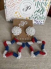 Plunder Design Trendy Fashion Jewelry Glory Seed Bead Flag Drop Dangle Earrings
