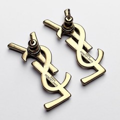 SAINT LAURENT YSL Monogram Stud Earrings