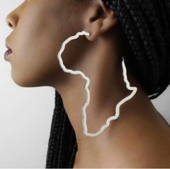 AFRIQ Hoop – Silver African Map Shape Earrings