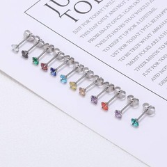 12 Pairs CZ Ear Studs Cartilage Helix Earrings Set Stainless Steel Stud Earrings