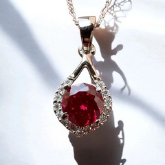 Certified 13 Ct Natural Red Ruby Loose Gemstone Pendant In 925 Silver
