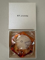 St John Lucite Bangle Bracelet Logo Chunky Tortoise Statement Runway Hexagon New