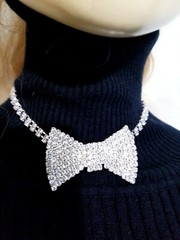 Necklace Choker Bow Tie Austrian Crystal Rhinestone
