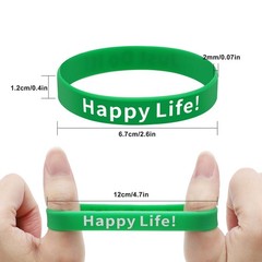 48X Silicone Wristbands Bulk Colorful Rubber Bracelets Party Favors Teens Adults