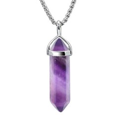 Healing Balance Chakra Hexagon Stone Amulet Pendant Charm Necklace Free Gift Bag