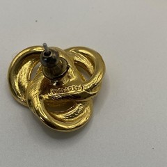 Trifari Gold Tone Knot Stud Earrings Womens Butterfly Back Classic Jewelry