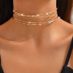 Layered Choker Necklace Open Collar Wrap Torque Statement Fashion Jewelry Gift