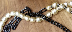 Karl Lagerfeld Paris Hematite-Tone Imitation Pearl Multi-Chain Necklace, 20 + 3