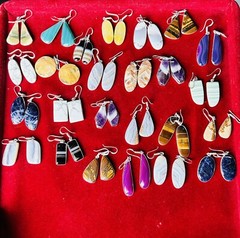 Assorted Gemstone Handmade Bezel Earrings For Women Jewelry Wholesale Lot