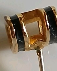 Mini Pop H Enamel Gold Plated Stud Earring