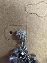 Silver Crystal Chandelier Earrings Black Gray Dangle Statement Jewelry