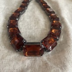 Joan Rivers Large Orange Gemstone 18” Necklace With Lobster Clasp 7318