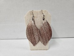 Handmade Leather Earrings Bulk Lot New 30 Pair Dangle Feather Shape