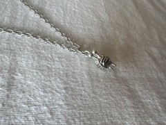 Silver Yarn and Knitting Needle Pendant Necklace New 20 Inch Chain