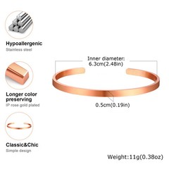 3–10mm Stainless Steel Open Cuff Bangles Unisex Glossy Bracelets Set