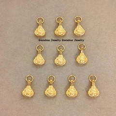 1pcs Real Pure 999 24K Yellow Gold Two Side Small Buddha Pendant 0.13-0.15g