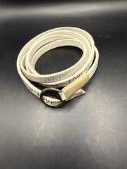 Humanity For All Leather Affirmation Wrap Bracelet 36inch White Beige Cream