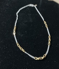 Coach Two Tone Signature C Mixed Chain Necklace – 16” – 18” Silver & Gold Tones