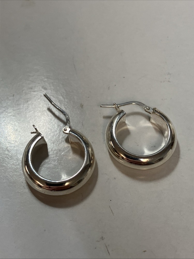 Dyadema Signed 925 Sterling Silver Hoop Earrings Made In Italy 3.5g