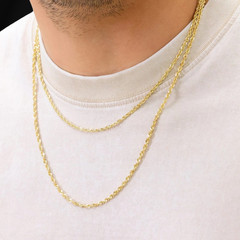 10k Rope Chain 3mm in width Semi Solid , in 16,18,20