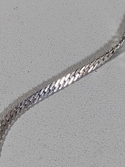Silver Tone Classic Style Herringbone Chain 3mm Wide 23.5 in