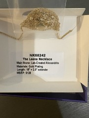 BP Gold Plated Lab-Created Alexandrite Teardrop Pendant Necklace 18″ NK68242
