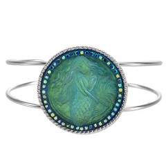 Kirks Folly Mystic Siren Mermaid 35mm Cuff Bracelet sterling silvertone