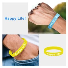 48X Silicone Wristbands Bulk Colorful Rubber Bracelets Party Favors Teens Adults