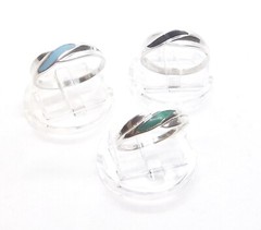 Wave Style Inlay .925 Sterling Silver Ring … Your Choice … R11