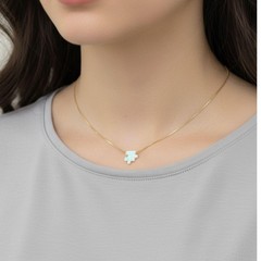 Puzzle Piece Necklace Lab Created Opal 925 Sterling Silver Autism Awareness Gift